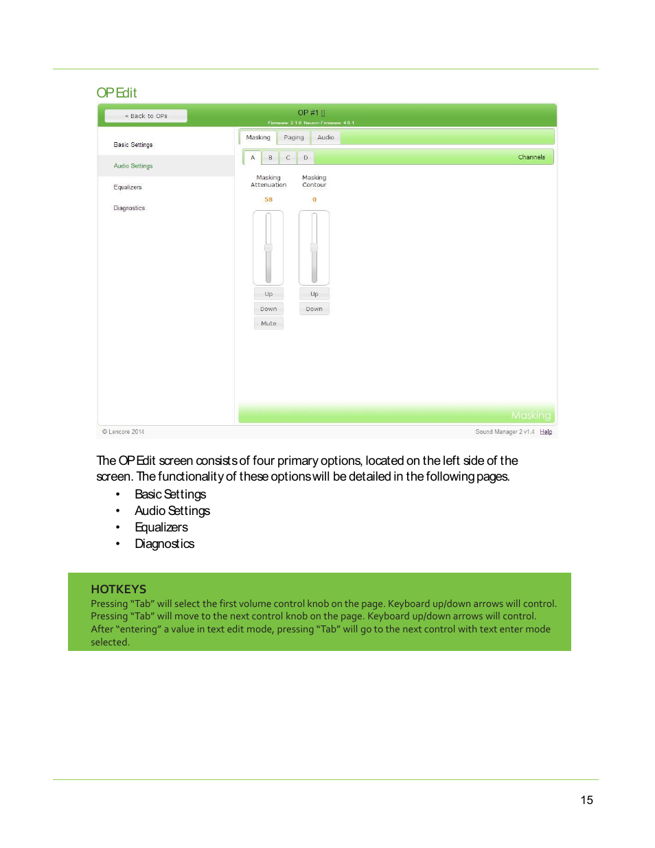 Lencore Spectra i.Net: Sound Manager 2.0 User Manual | Page 17 / 44