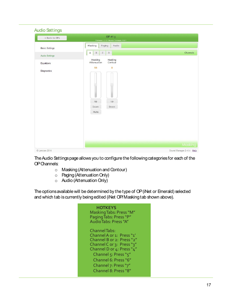 Lencore Spectra i.Net: Sound Manager 2.0 User Manual | Page 19 / 44
