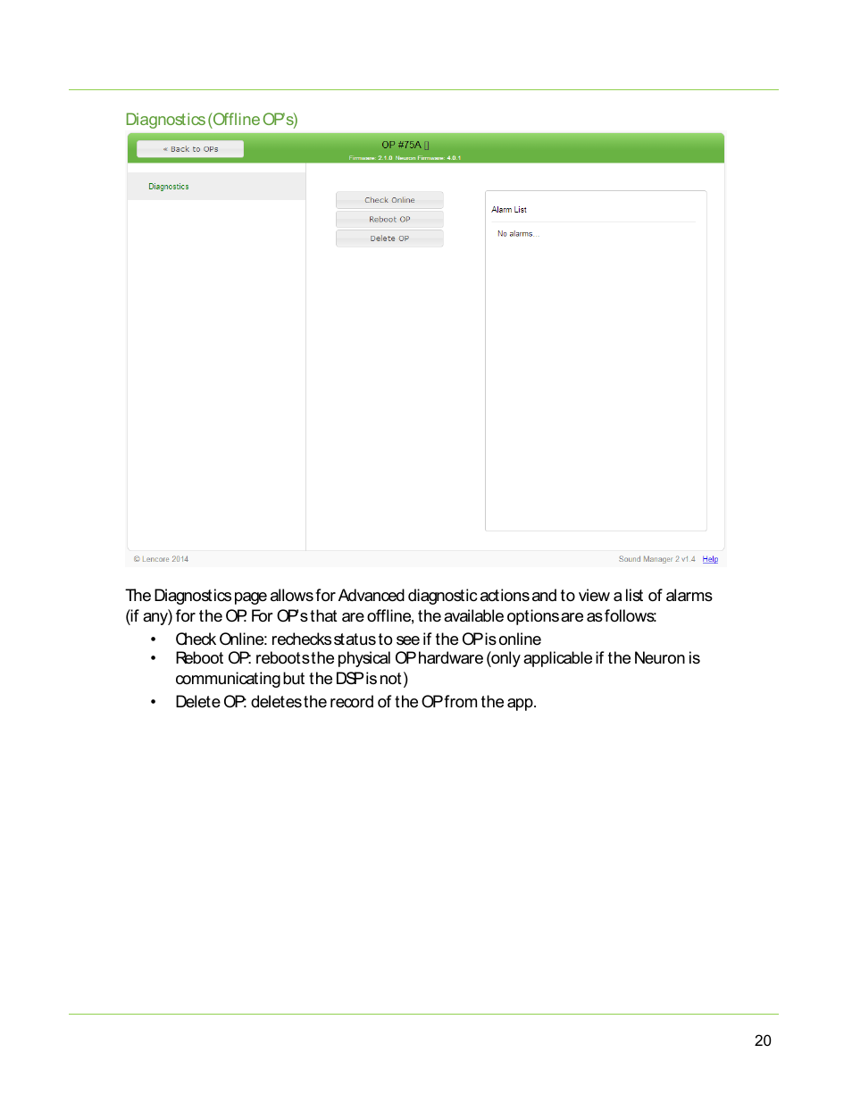 Lencore Spectra i.Net: Sound Manager 2.0 User Manual | Page 22 / 44
