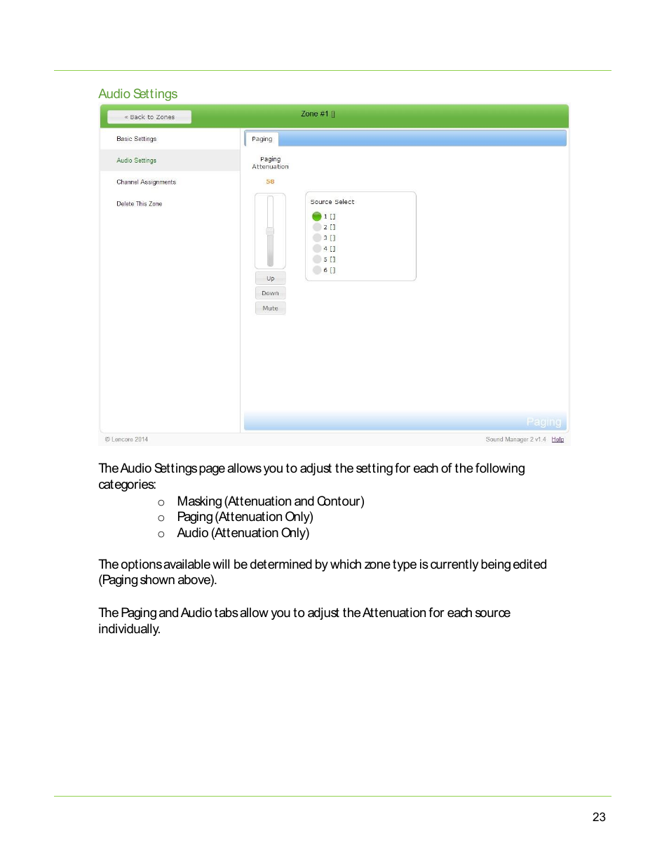 Lencore Spectra i.Net: Sound Manager 2.0 User Manual | Page 25 / 44