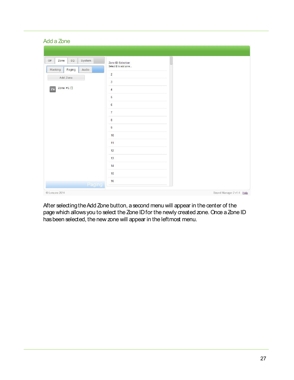 Lencore Spectra i.Net: Sound Manager 2.0 User Manual | Page 29 / 44