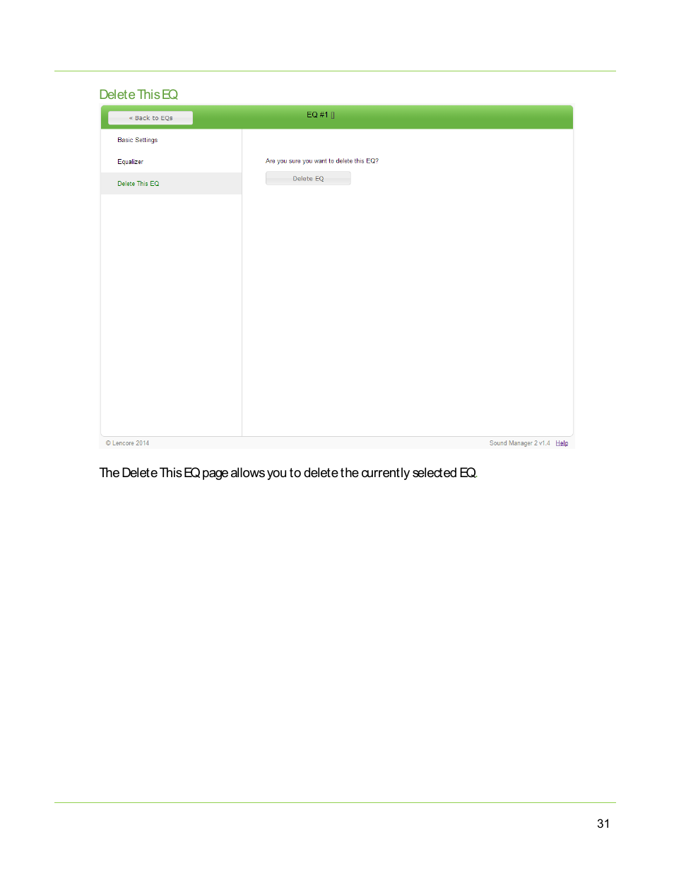 Lencore Spectra i.Net: Sound Manager 2.0 User Manual | Page 33 / 44