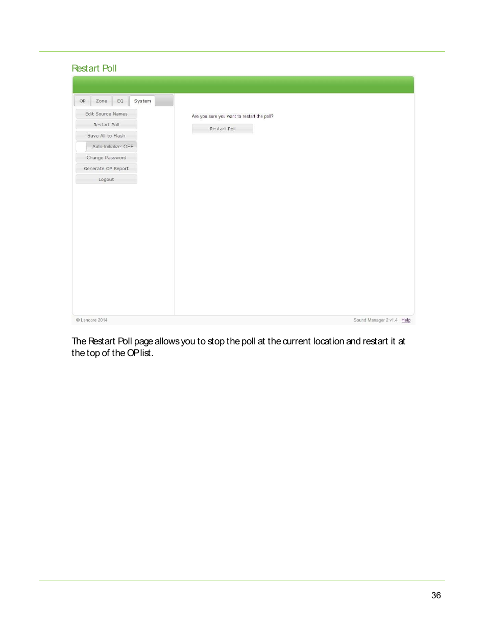 Lencore Spectra i.Net: Sound Manager 2.0 User Manual | Page 38 / 44