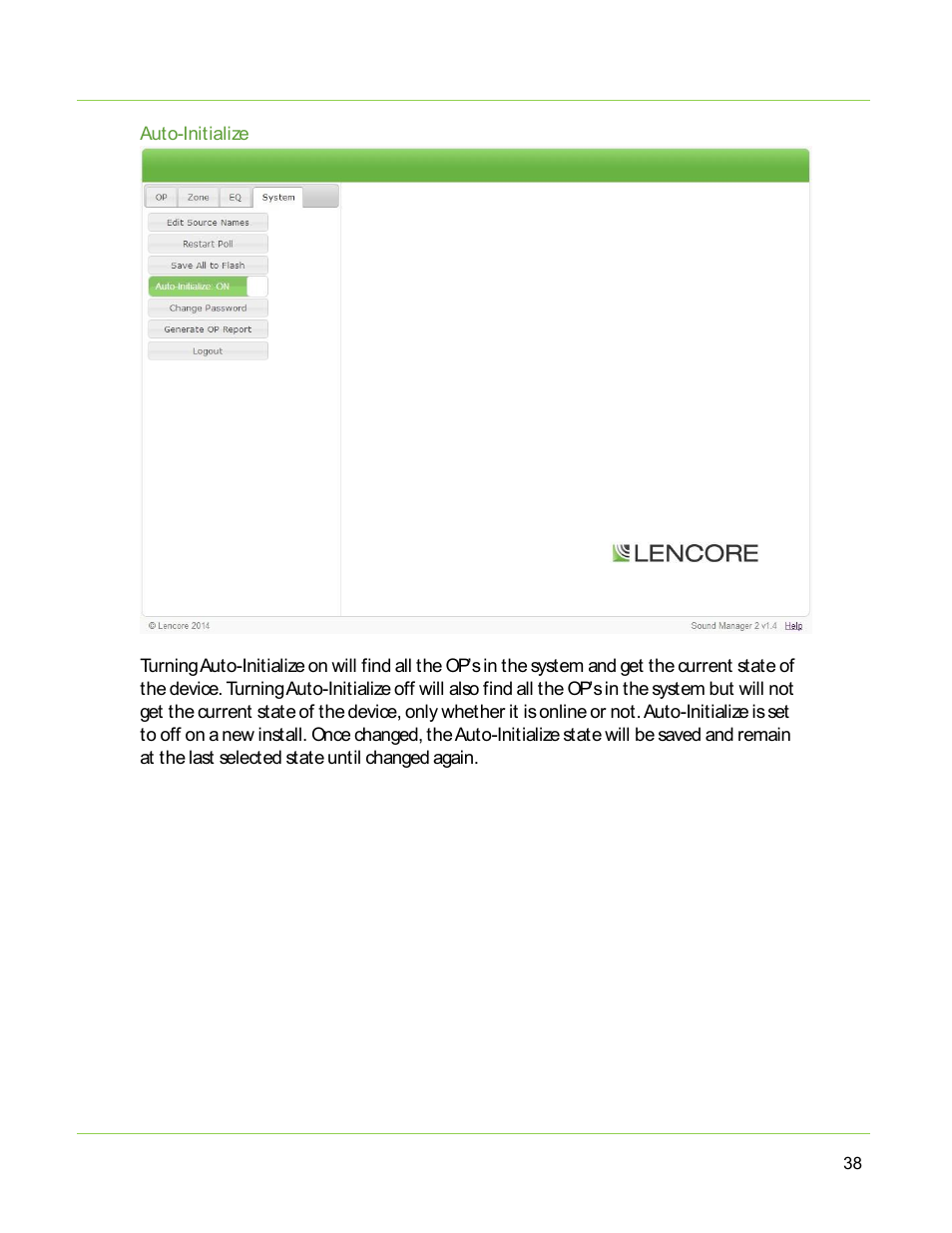 Lencore Spectra i.Net: Sound Manager 2.0 User Manual | Page 40 / 44