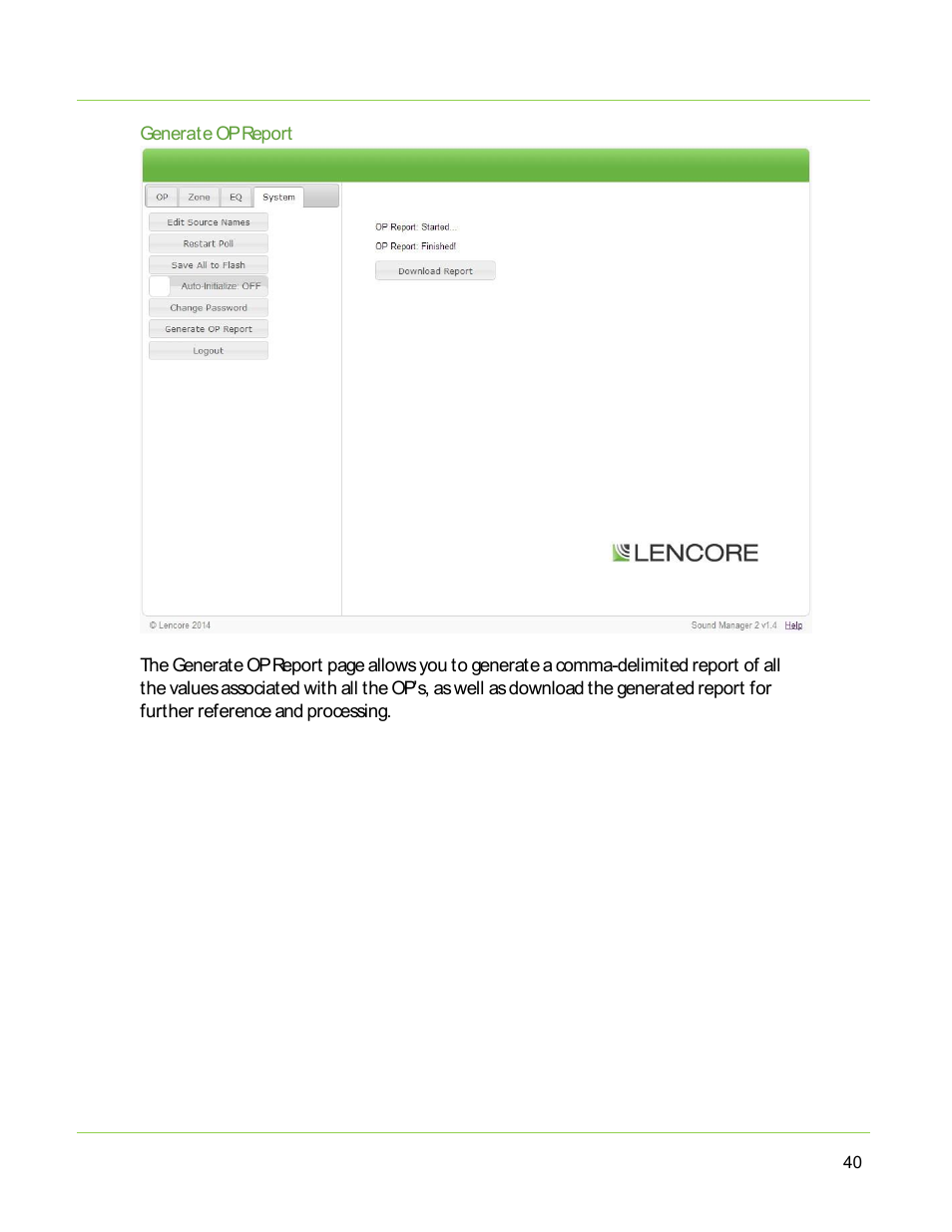 Lencore Spectra i.Net: Sound Manager 2.0 User Manual | Page 42 / 44