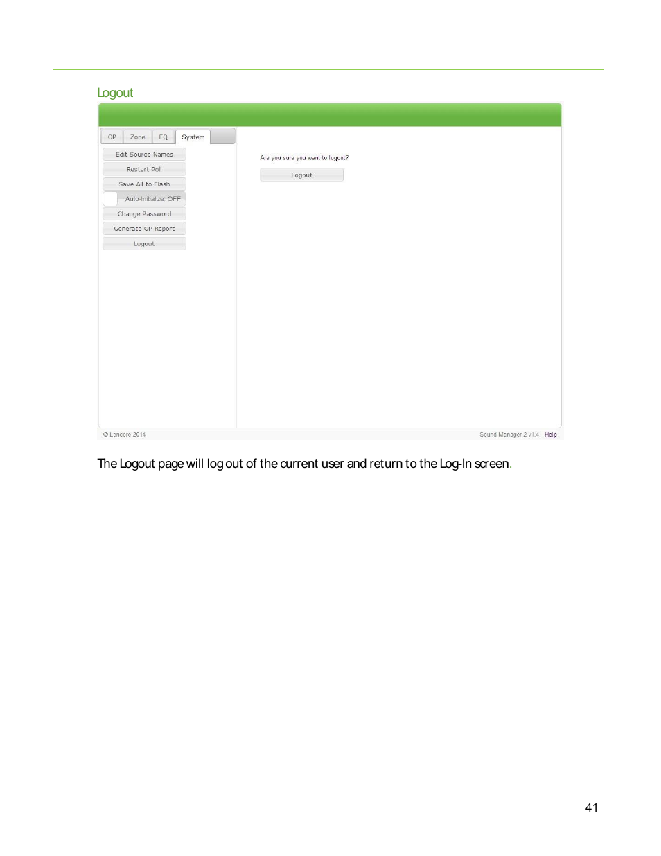 Lencore Spectra i.Net: Sound Manager 2.0 User Manual | Page 43 / 44