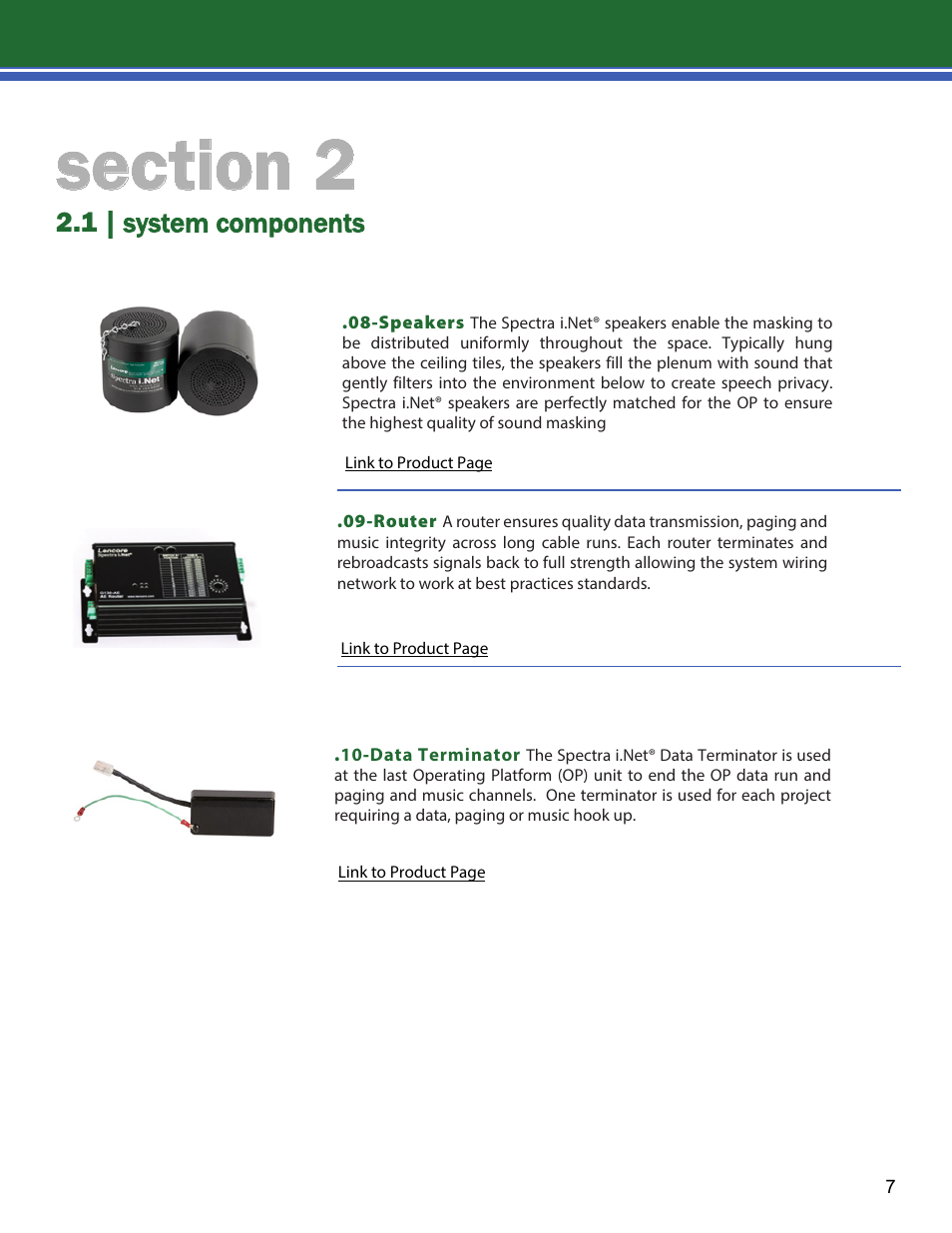 1 | system components | Lencore Spectra i.Net: Installation and Operations Manual User Manual | Page 11 / 58