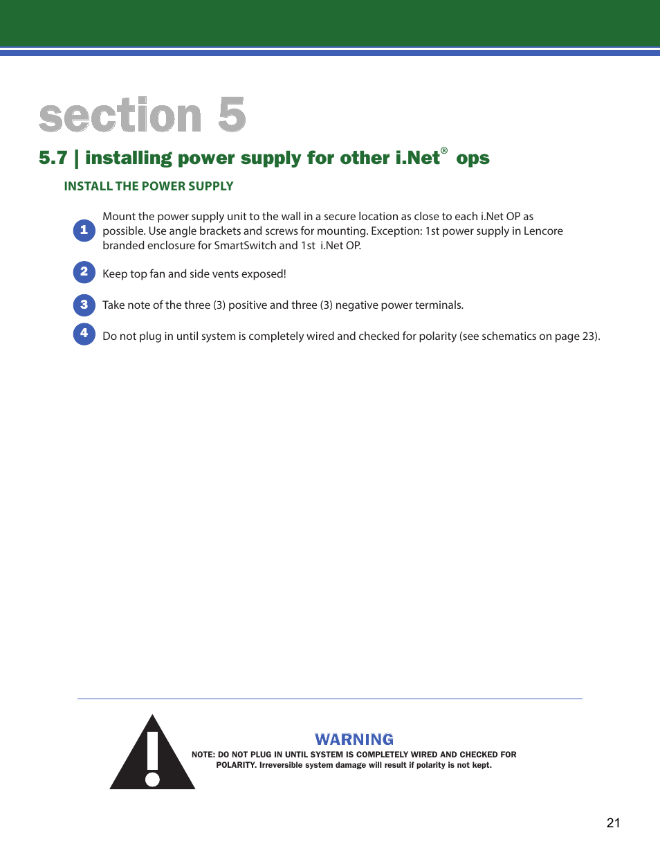 Lencore Spectra i.Net: Installation and Operations Manual User Manual | Page 25 / 58