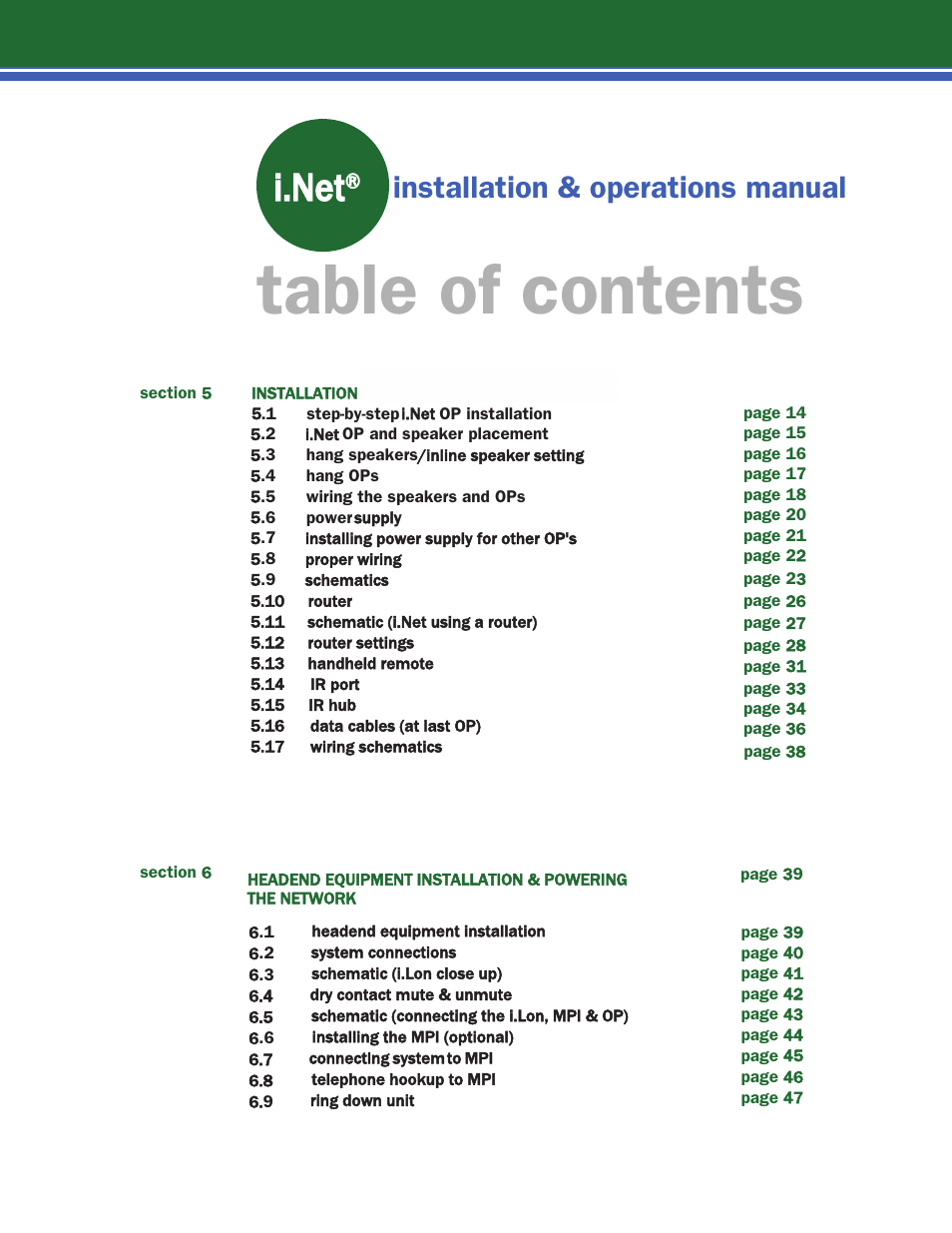 Lencore Spectra i.Net: Installation and Operations Manual User Manual | Page 3 / 58