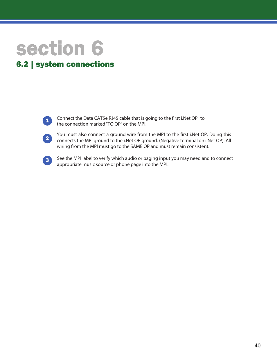 2 | system connections | Lencore Spectra i.Net: Installation and Operations Manual User Manual | Page 44 / 58