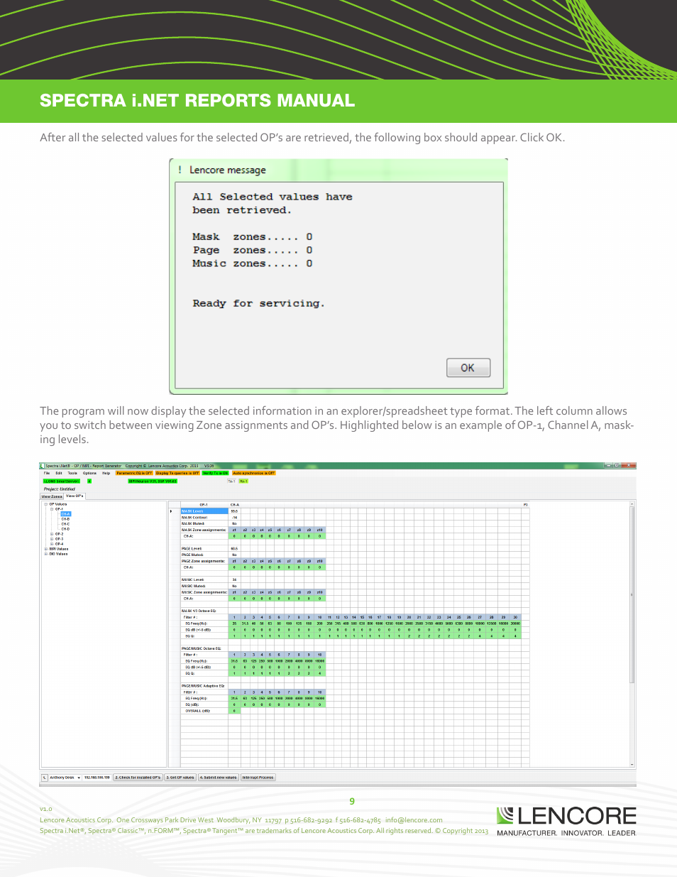 Lencore Spectra i.Net: Reports User Manual User Manual | Page 10 / 38