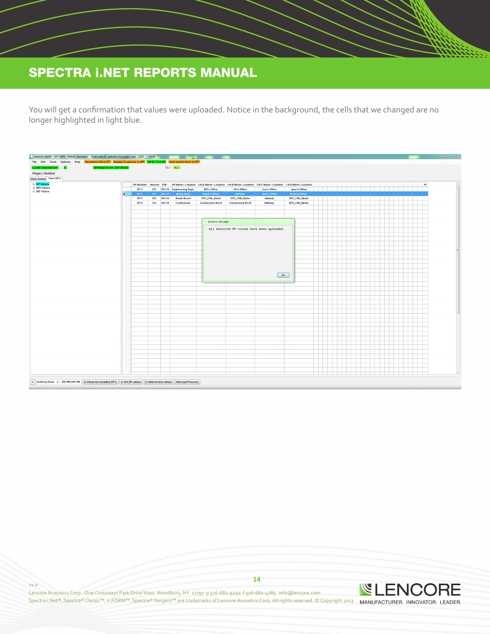 Lencore Spectra i.Net: Reports User Manual User Manual | Page 15 / 38