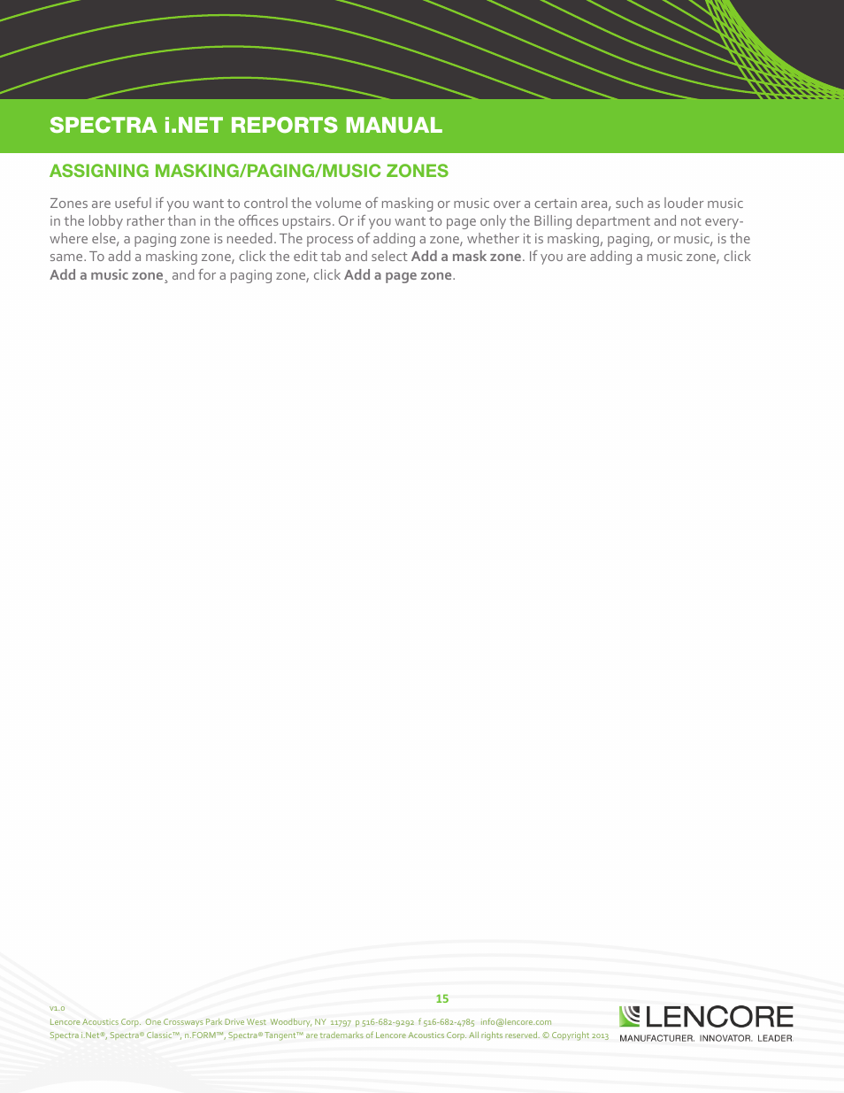 Lencore Spectra i.Net: Reports User Manual User Manual | Page 16 / 38