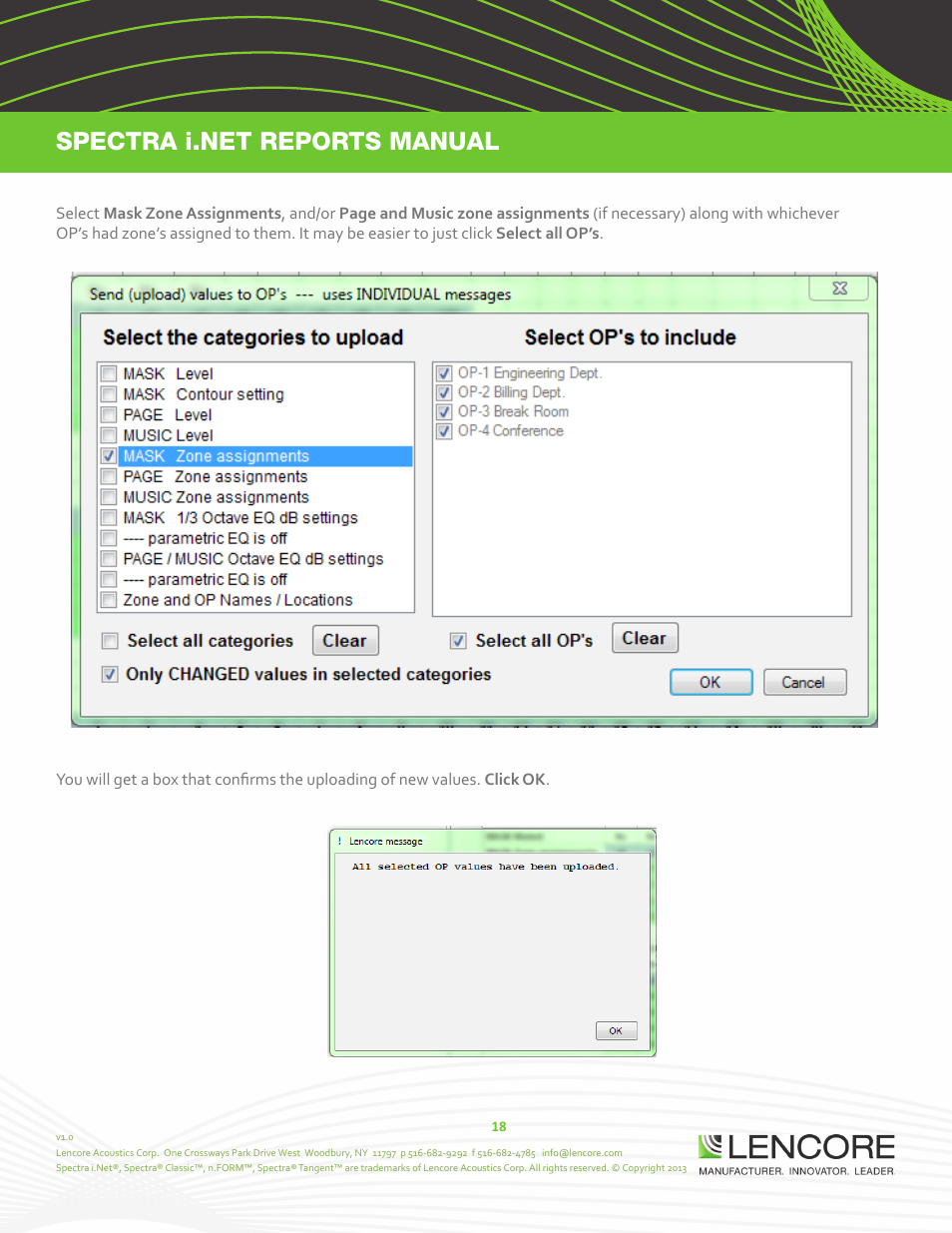 Lencore Spectra i.Net: Reports User Manual User Manual | Page 19 / 38