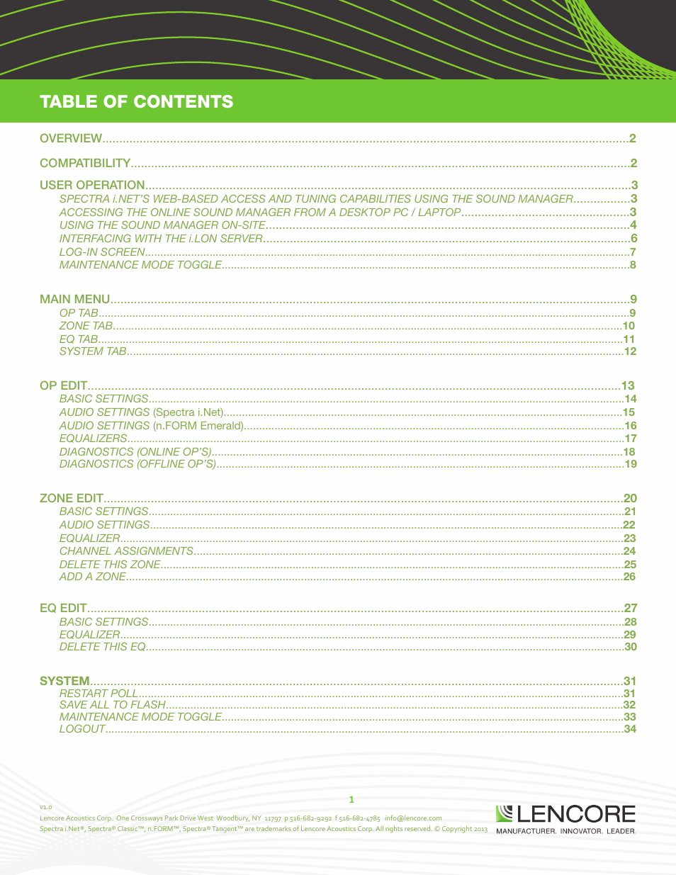 Lencore Spectra i.Net: Reports User Manual User Manual | Page 2 / 38