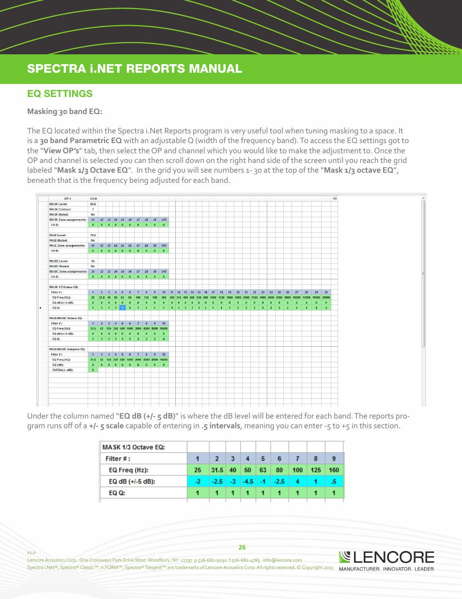 Lencore Spectra i.Net: Reports User Manual User Manual | Page 27 / 38