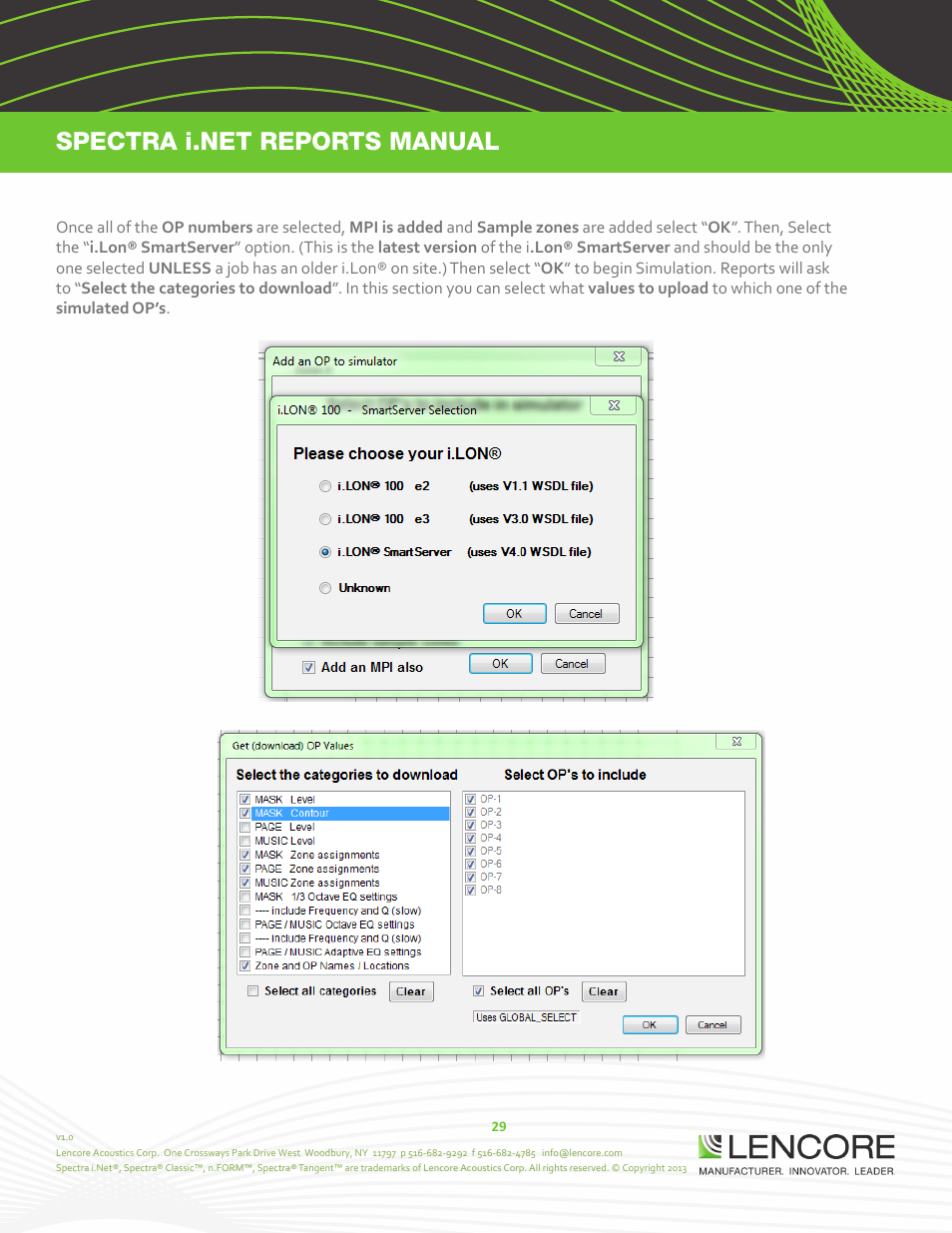 Lencore Spectra i.Net: Reports User Manual User Manual | Page 30 / 38