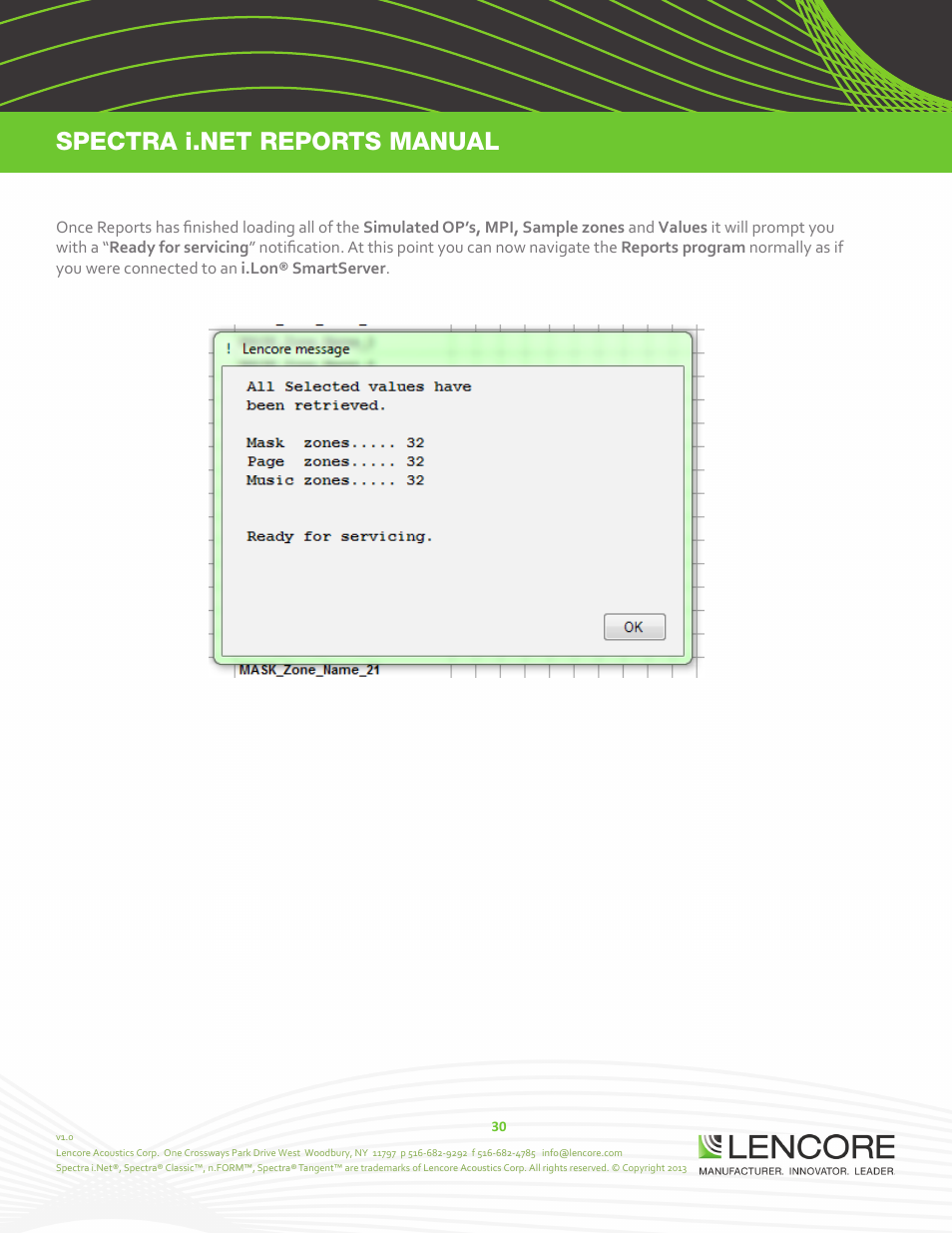 Lencore Spectra i.Net: Reports User Manual User Manual | Page 31 / 38