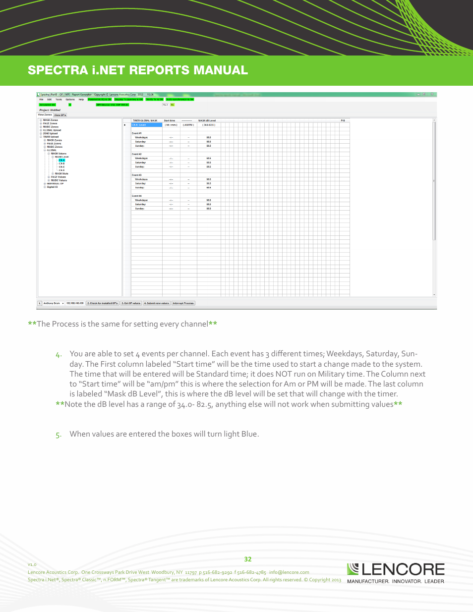 Lencore Spectra i.Net: Reports User Manual User Manual | Page 33 / 38