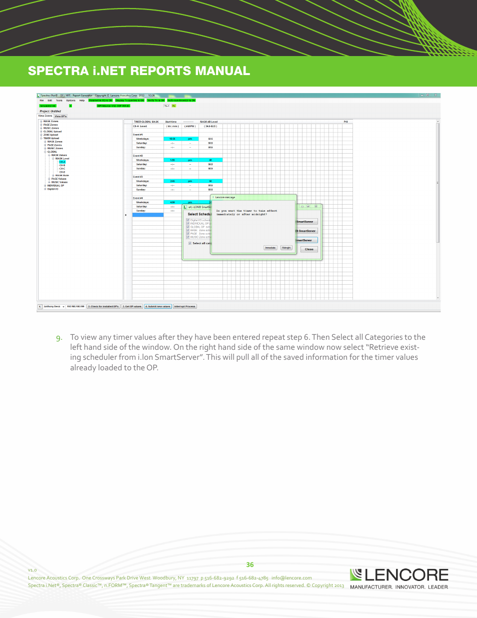 Lencore Spectra i.Net: Reports User Manual User Manual | Page 37 / 38