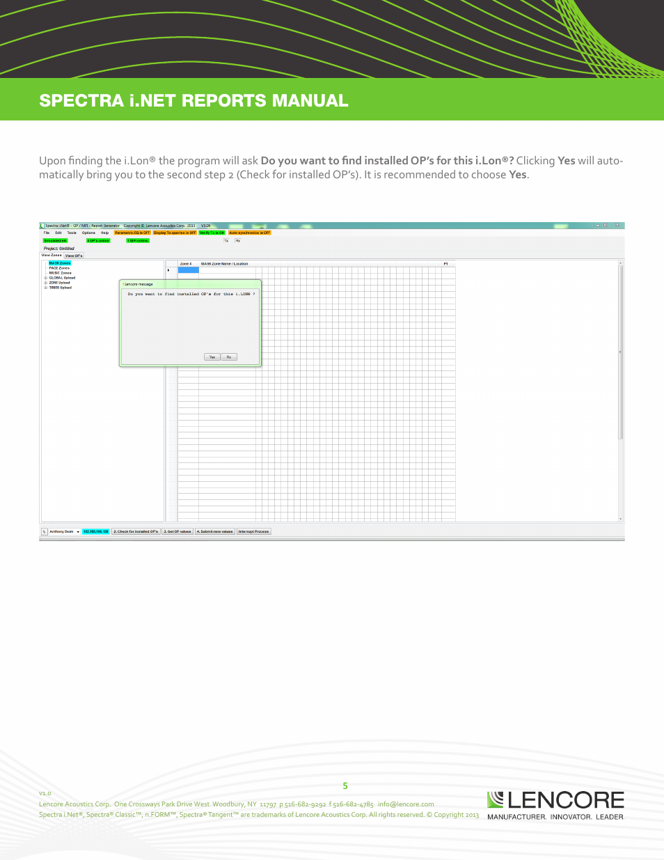 Lencore Spectra i.Net: Reports User Manual User Manual | Page 6 / 38