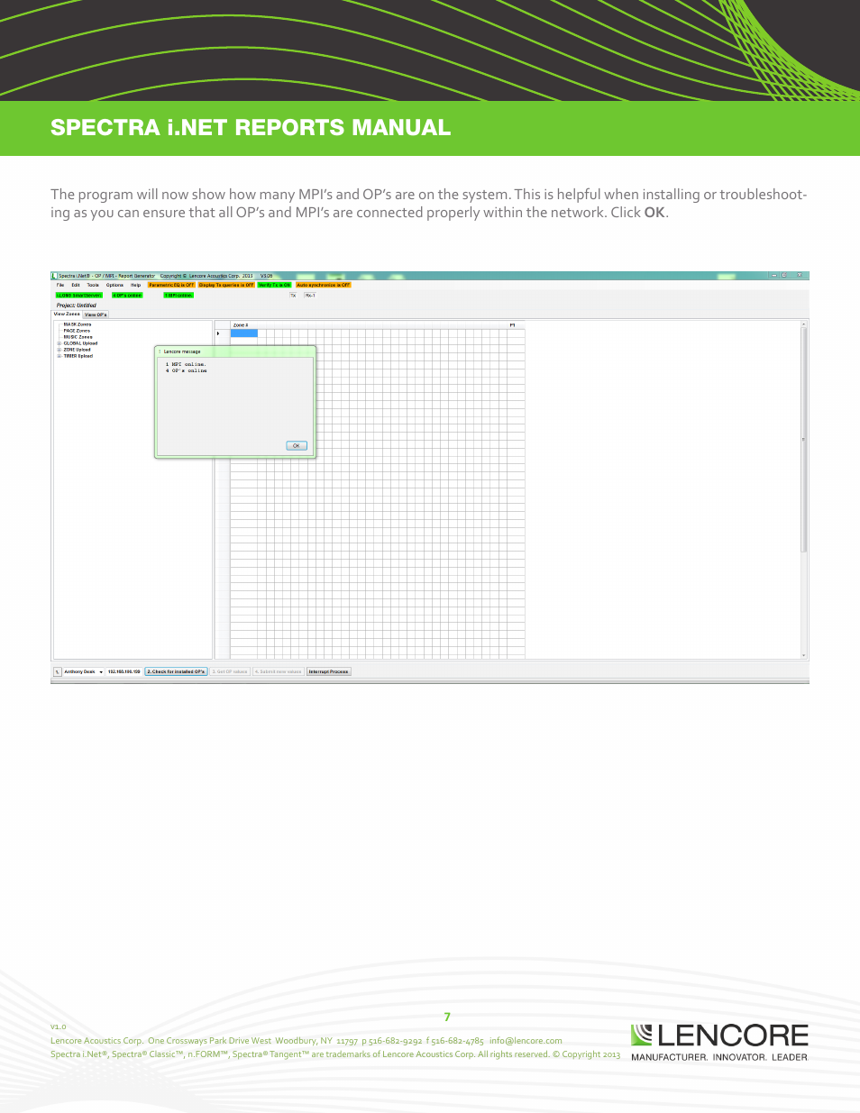 Lencore Spectra i.Net: Reports User Manual User Manual | Page 8 / 38