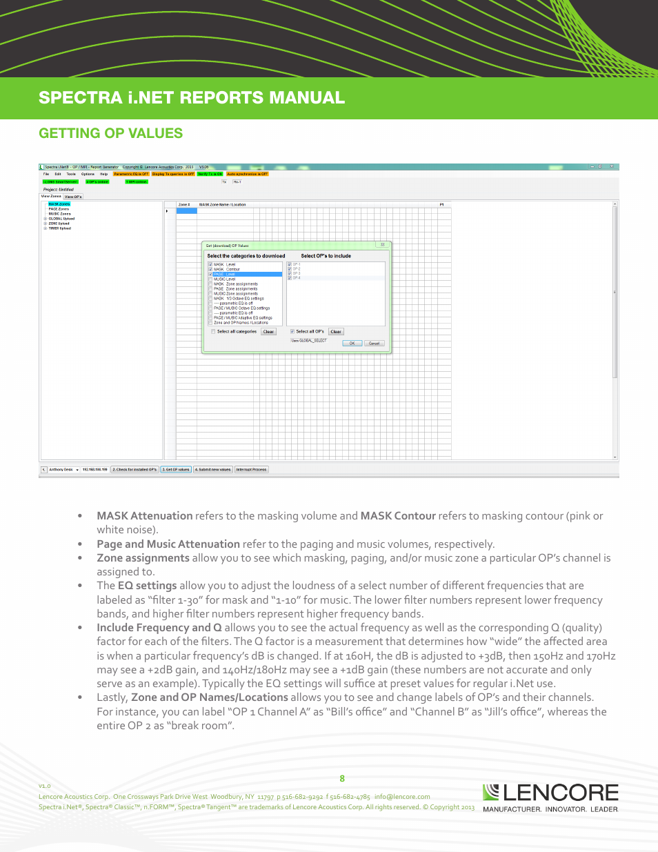 Lencore Spectra i.Net: Reports User Manual User Manual | Page 9 / 38