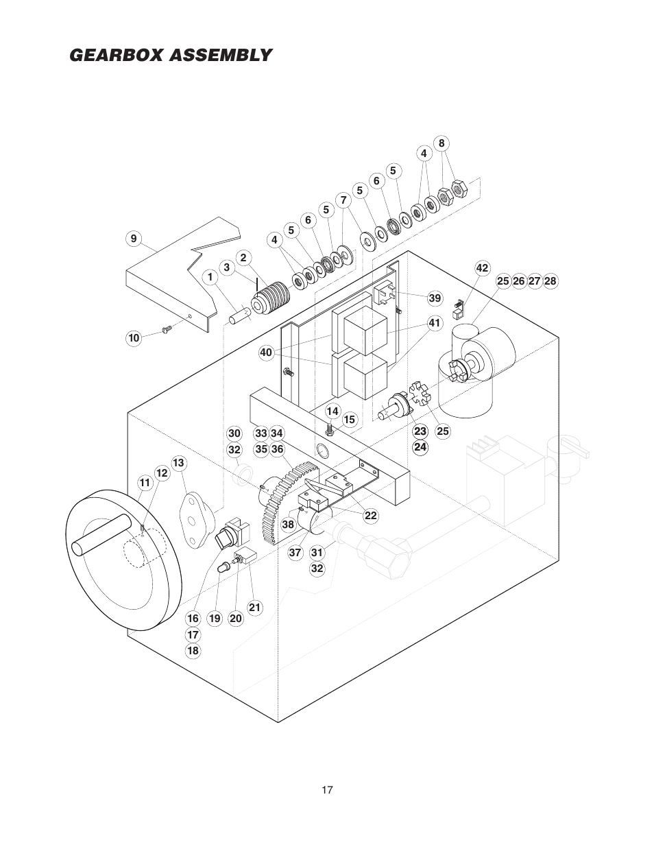Gearbox assembly | Cleveland Range KGL-60-T User Manual | Page 20 / 42