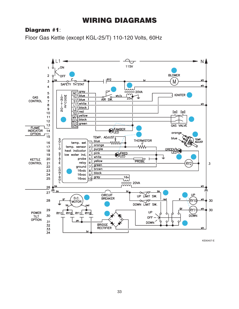 Wiring diagrams | Cleveland Range KGL-60-T User Manual | Page 36 / 42