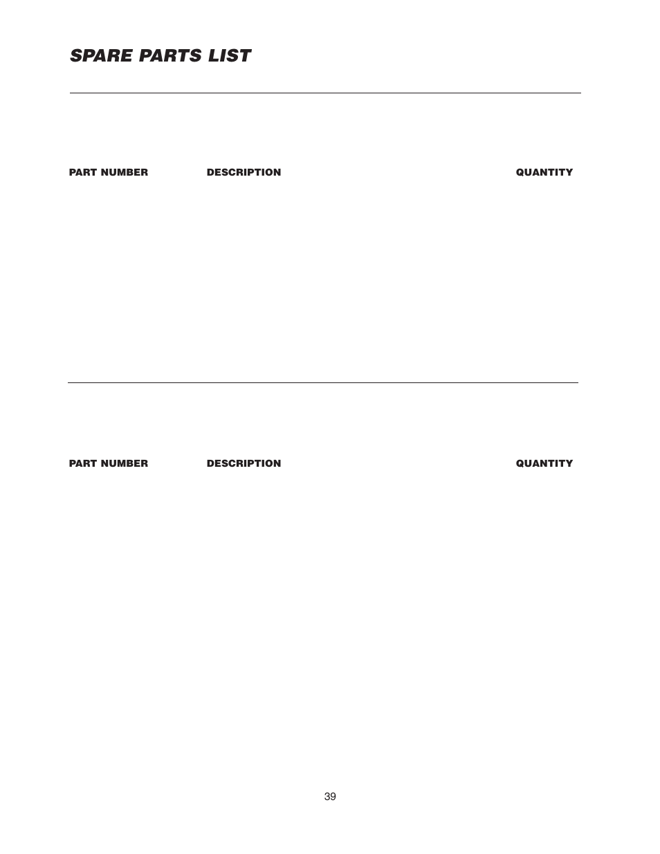 Spare parts list | Cleveland Range KGL-60-T User Manual | Page 42 / 42