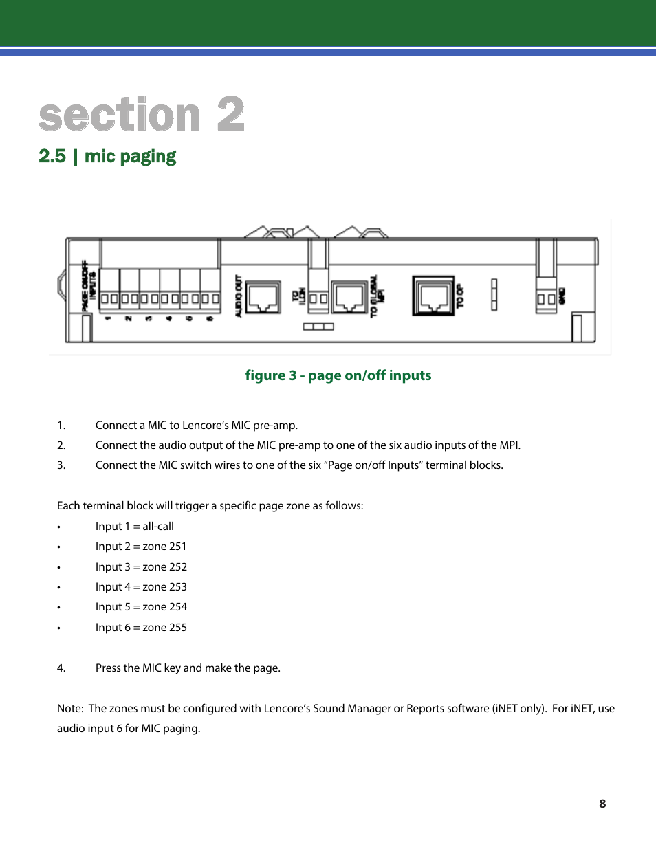 5 | mic paging | Lencore n.Form: MPI-6 User Manual | Page 10 / 17