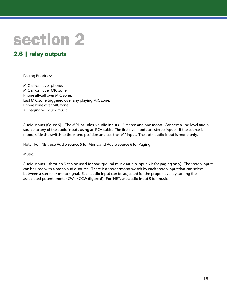 6 | relay outputs | Lencore n.Form: MPI-6 User Manual | Page 12 / 17