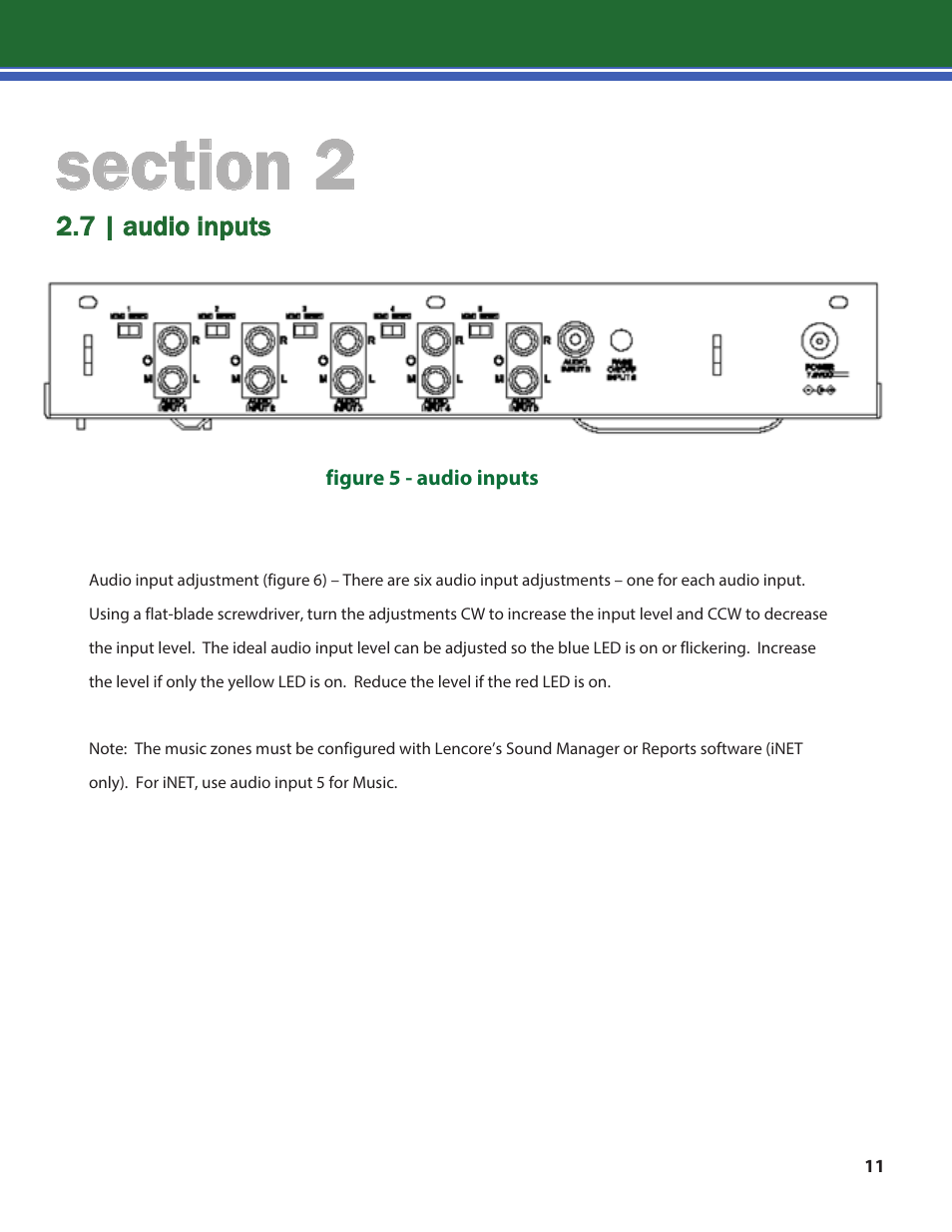 7 | audio inputs | Lencore n.Form: MPI-6 User Manual | Page 13 / 17