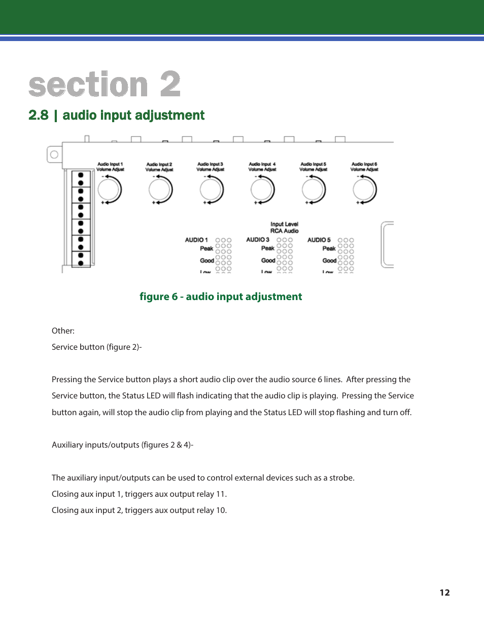8 | audio input adjustment | Lencore n.Form: MPI-6 User Manual | Page 14 / 17