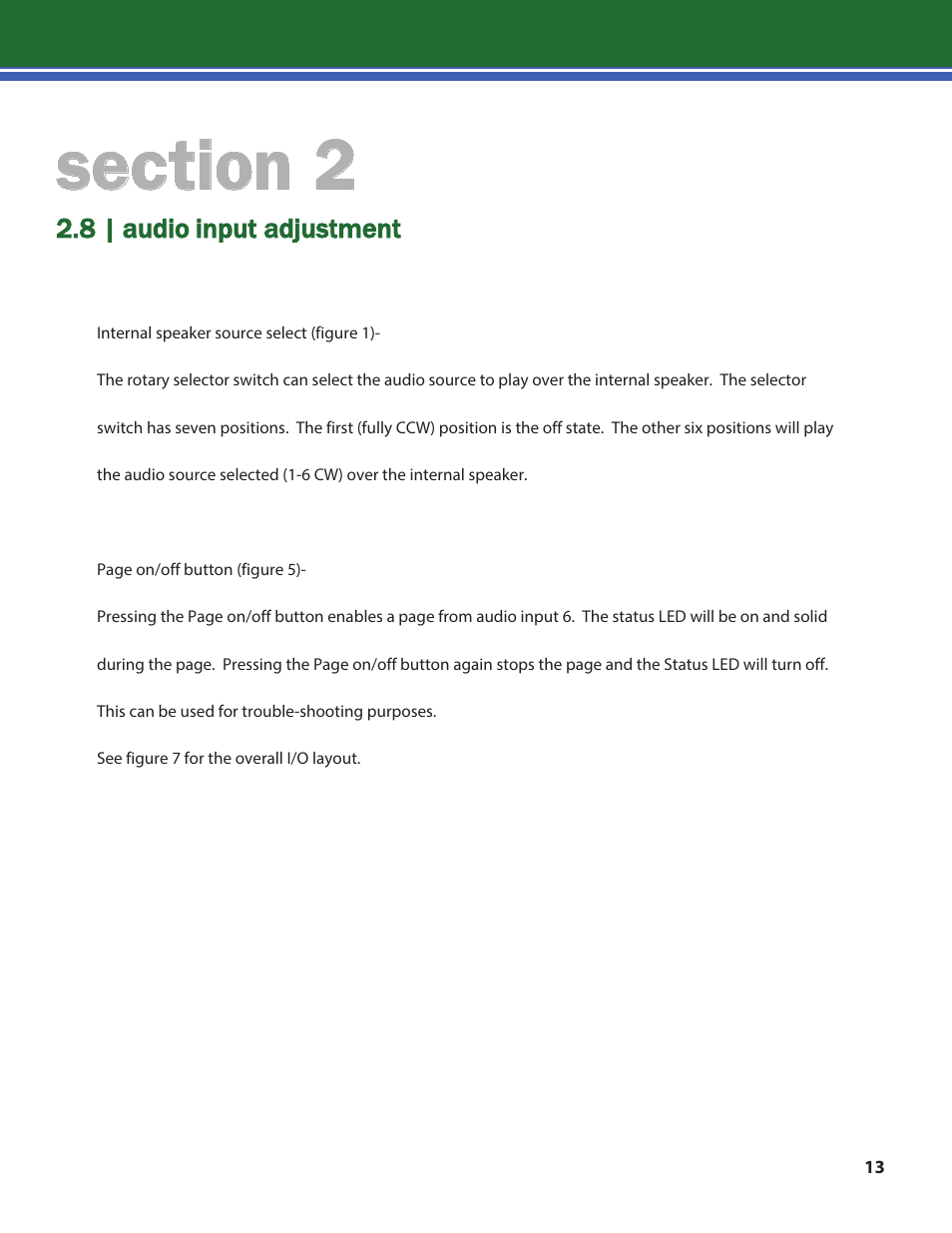 8 | audio input adjustment | Lencore n.Form: MPI-6 User Manual | Page 15 / 17