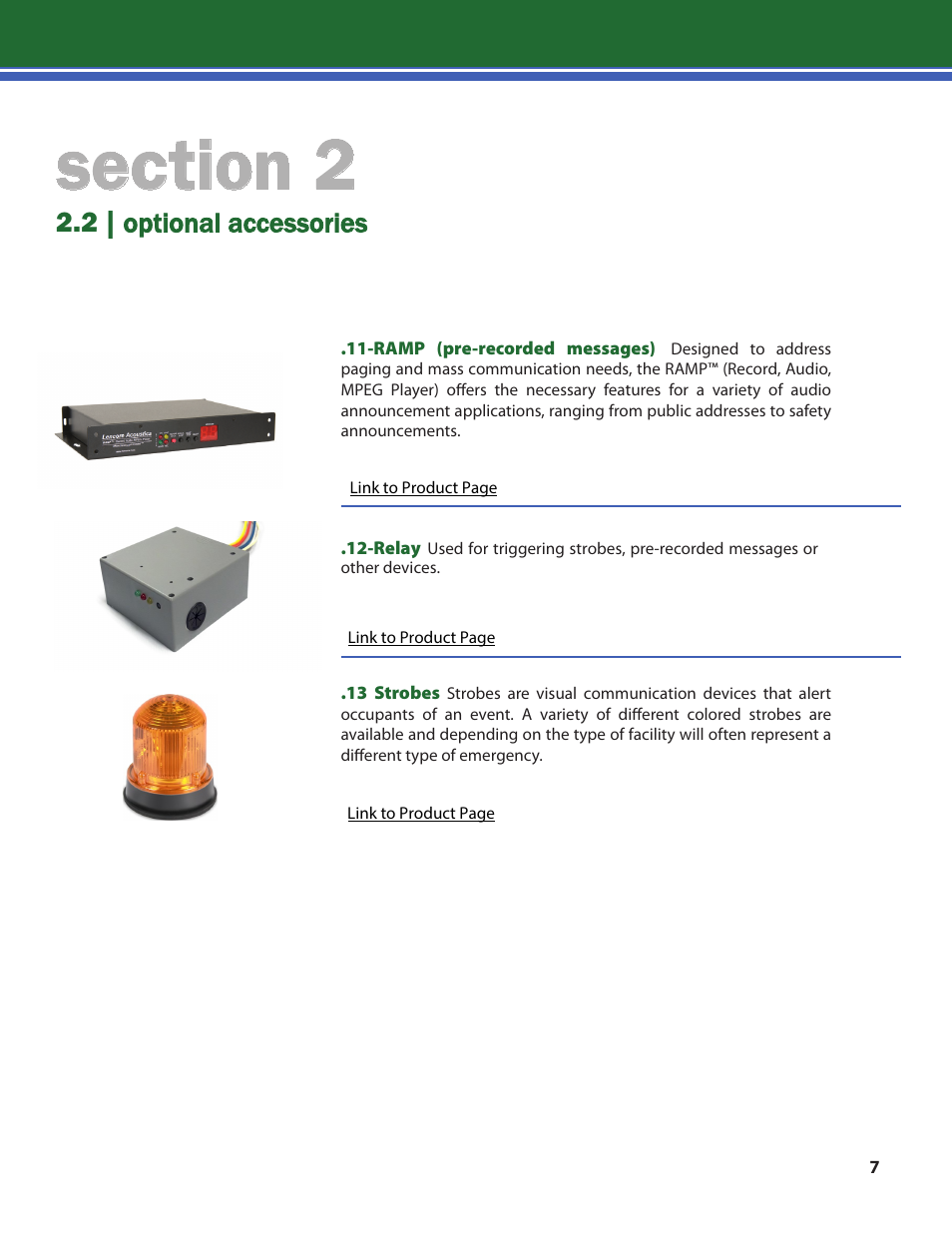 2 | optional accessories | Lencore n.Form: Installation and Operations Manual User Manual | Page 10 / 35