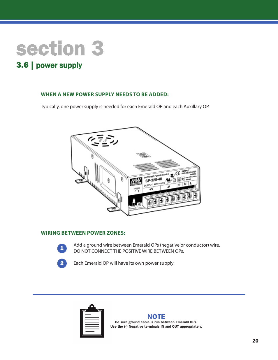 6 | power supply | Lencore n.Form: Installation and Operations Manual User Manual | Page 23 / 35