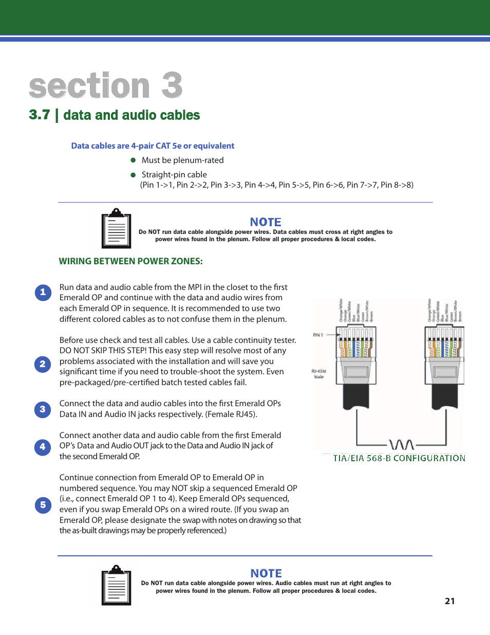 7 | data and audio cables | Lencore n.Form: Installation and Operations Manual User Manual | Page 24 / 35