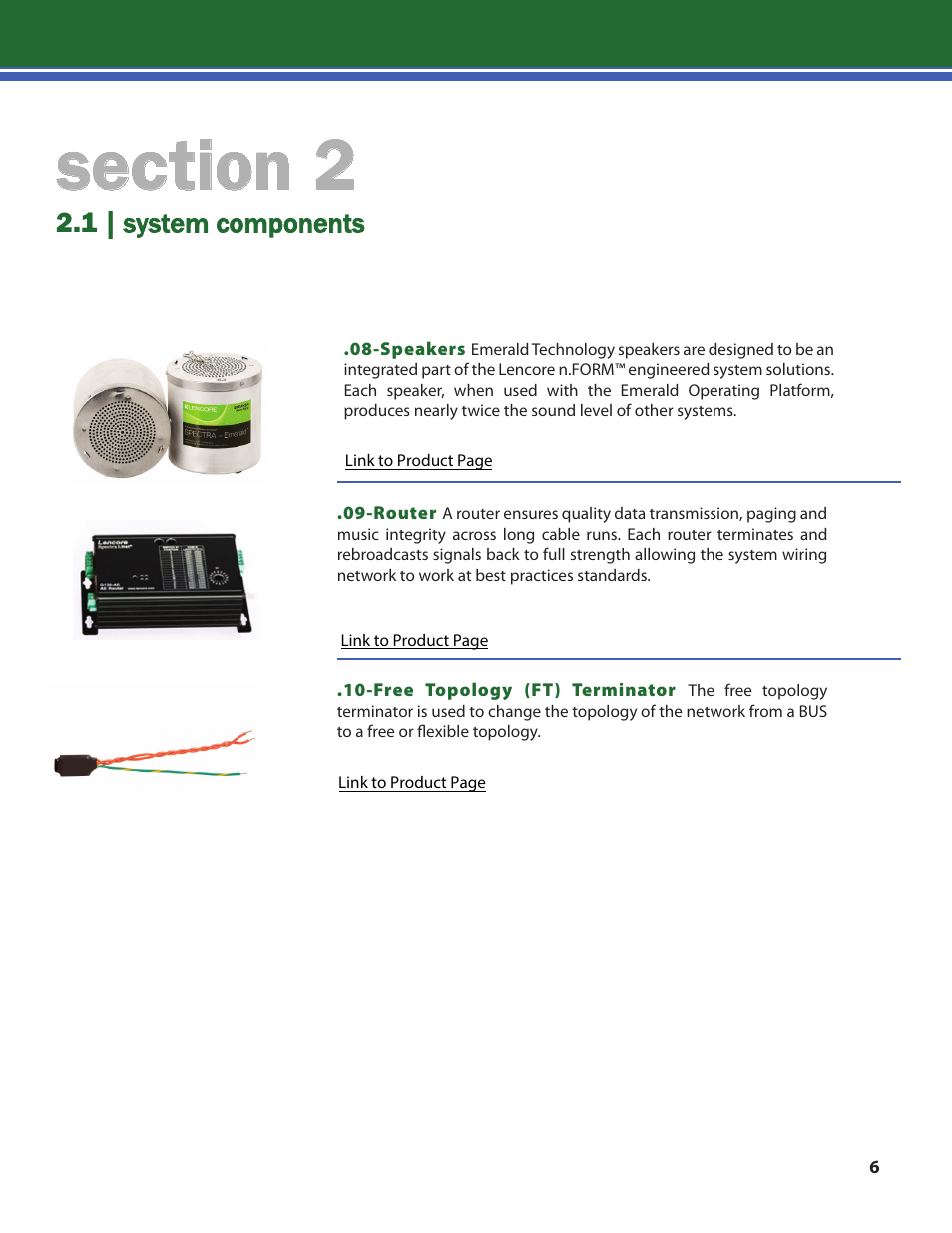 1 | system components | Lencore n.Form: Installation and Operations Manual User Manual | Page 9 / 35