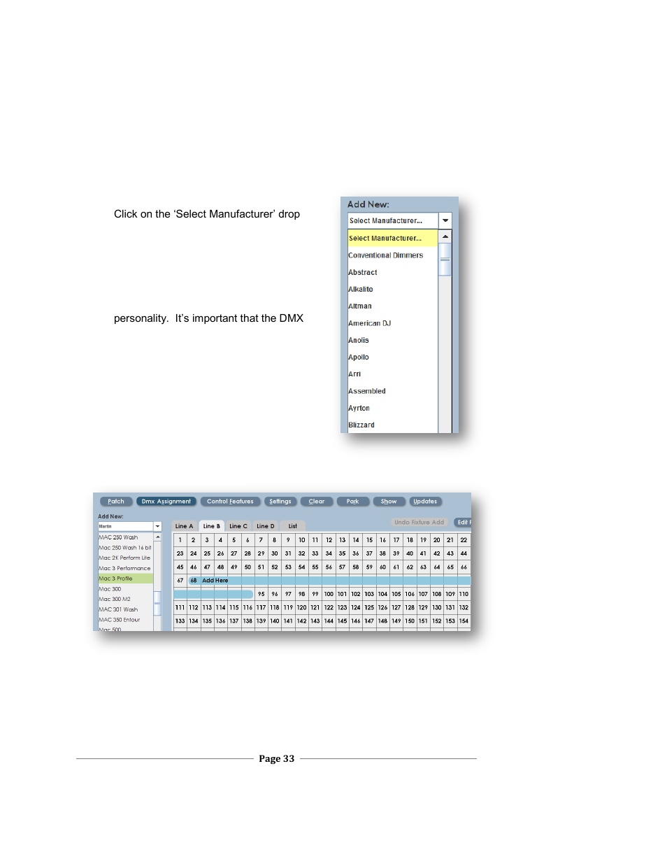 Adding led or intelligent fixtures to the system, Xc users manual | Leprecon XC 350 User Manual | Page 33 / 144