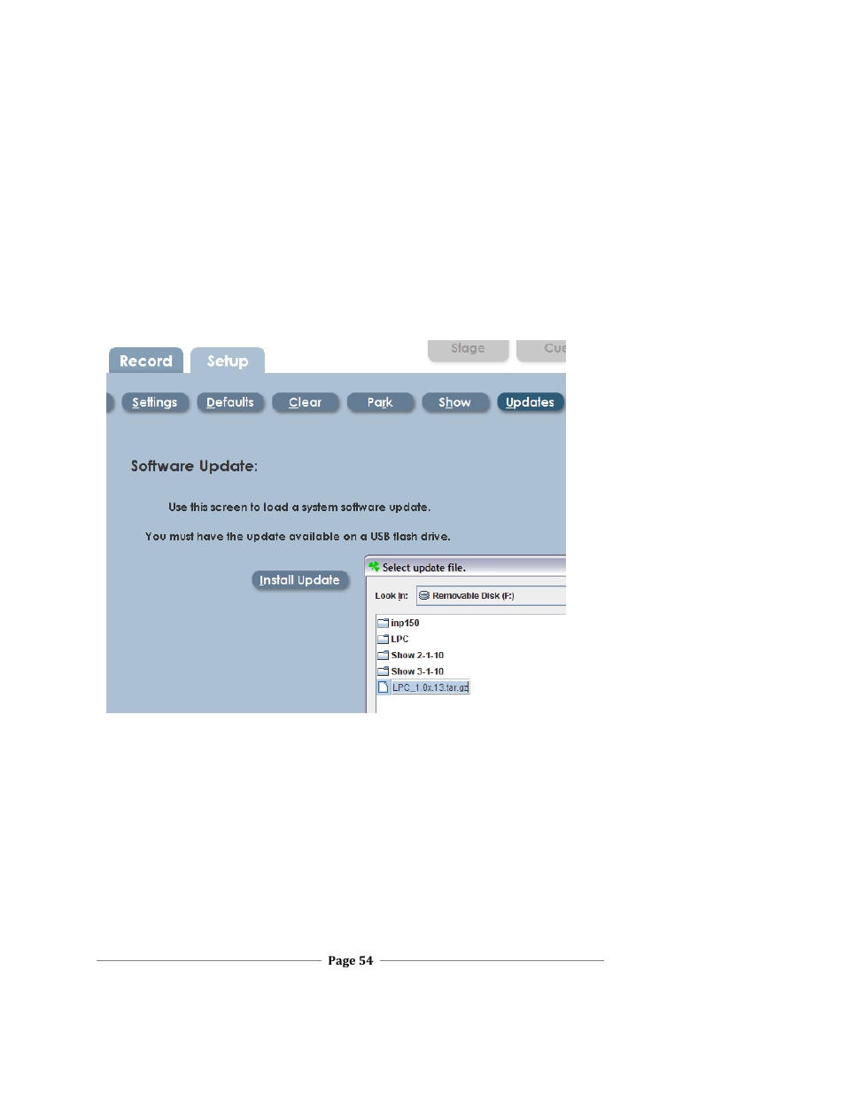 Pdates, Xc users manual | Leprecon XC 350 User Manual | Page 54 / 144