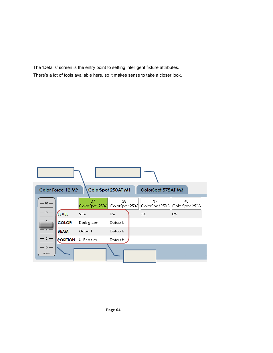Etails, Bout the, Creen | Xc users manual | Leprecon XC 350 User Manual | Page 64 / 144