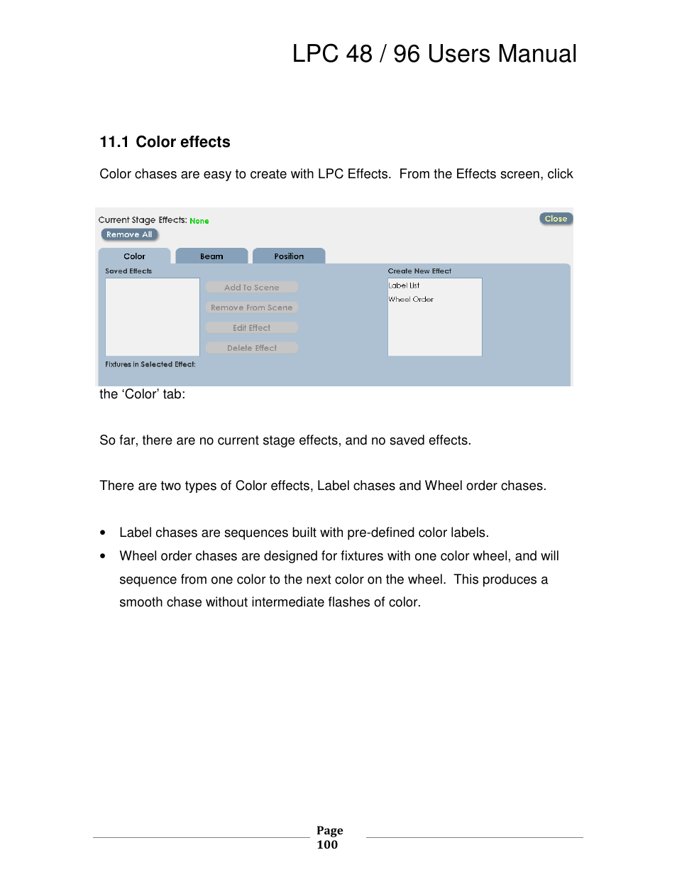 Lpc 48 / 96 users manual | Leprecon LPC V2 User's Manual User Manual | Page 100 / 122