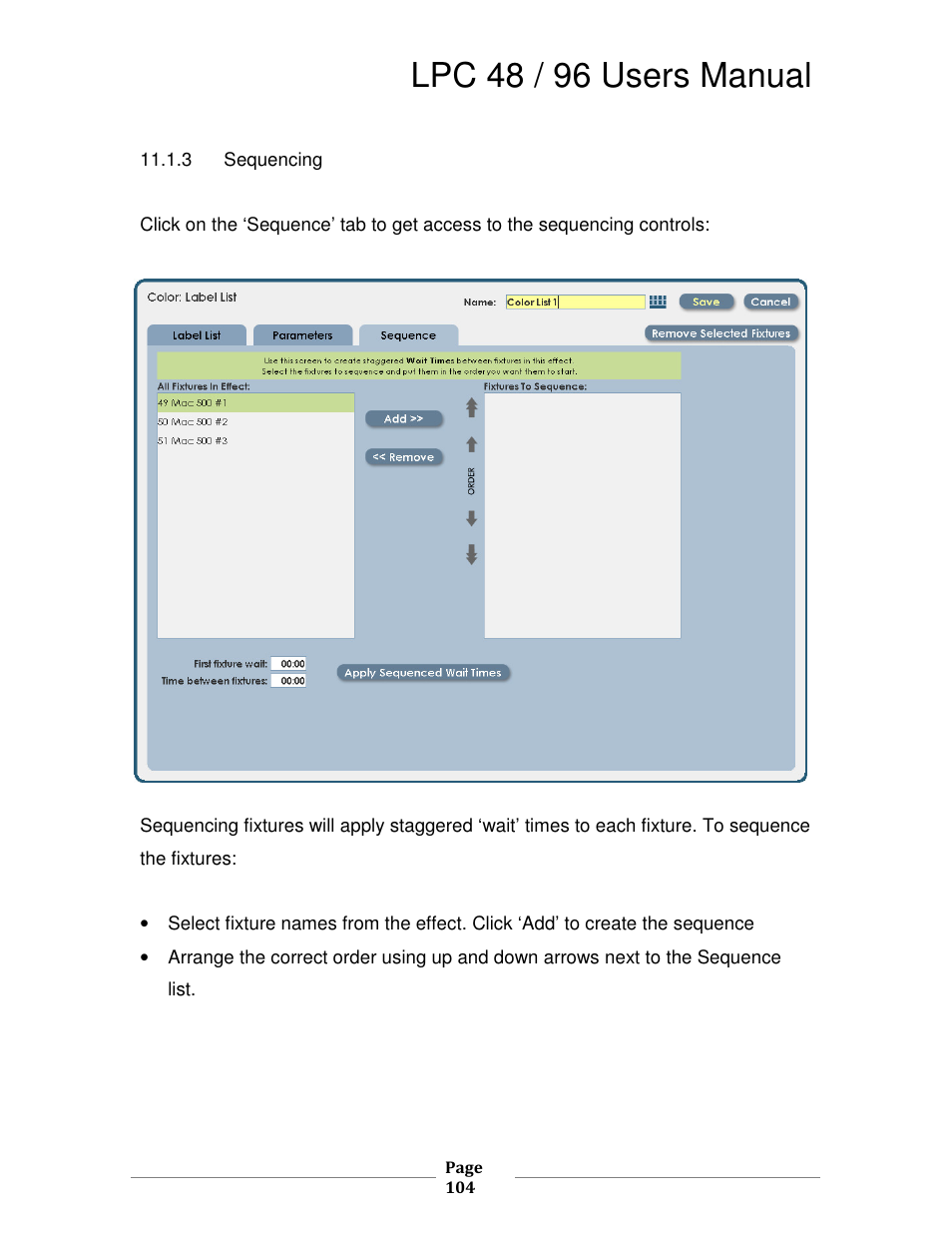 Lpc 48 / 96 users manual | Leprecon LPC V2 User's Manual User Manual | Page 104 / 122