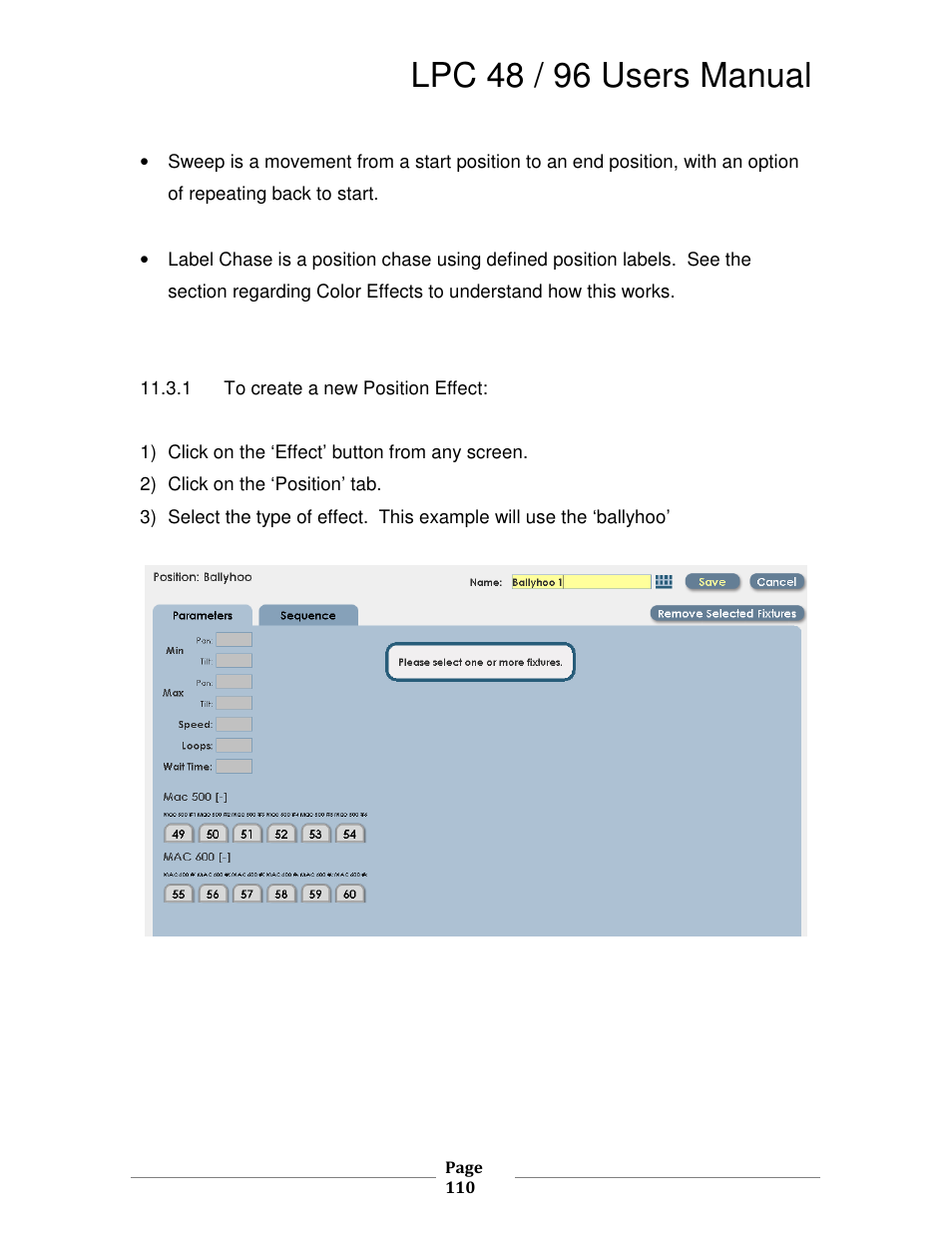 Lpc 48 / 96 users manual | Leprecon LPC V2 User's Manual User Manual | Page 110 / 122
