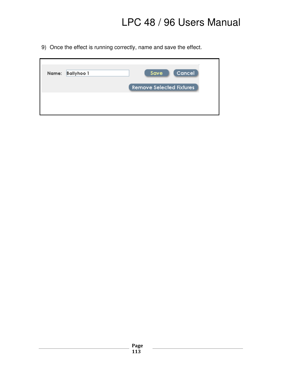 Lpc 48 / 96 users manual | Leprecon LPC V2 User's Manual User Manual | Page 113 / 122