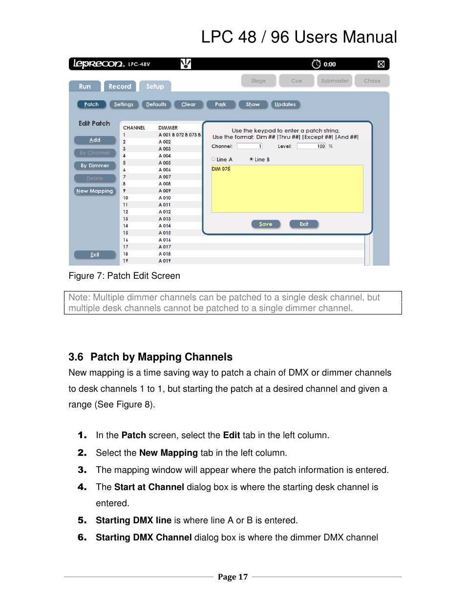 Lpc 48 / 96 users manual | Leprecon LPC V2 User's Manual User Manual | Page 17 / 122
