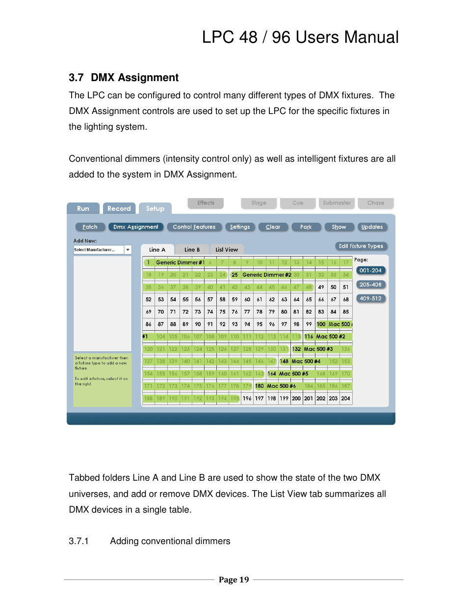 Lpc 48 / 96 users manual | Leprecon LPC V2 User's Manual User Manual | Page 19 / 122