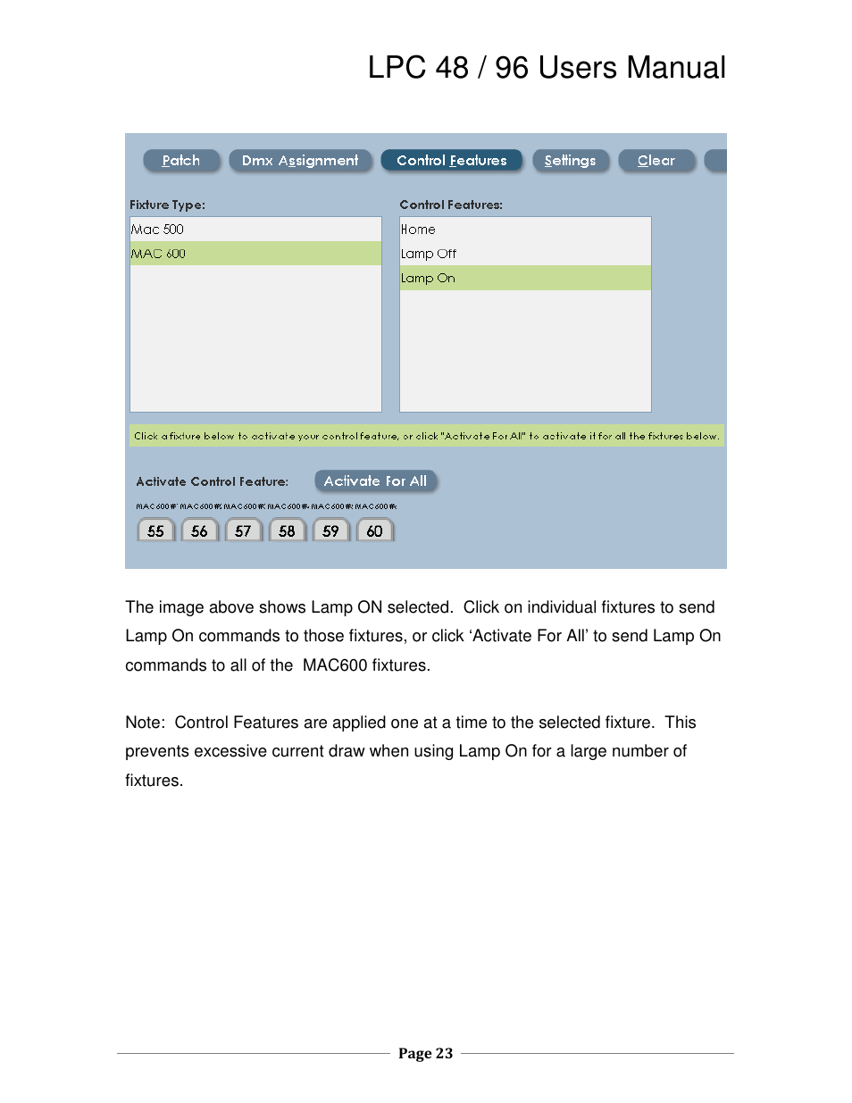 Lpc 48 / 96 users manual | Leprecon LPC V2 User's Manual User Manual | Page 23 / 122