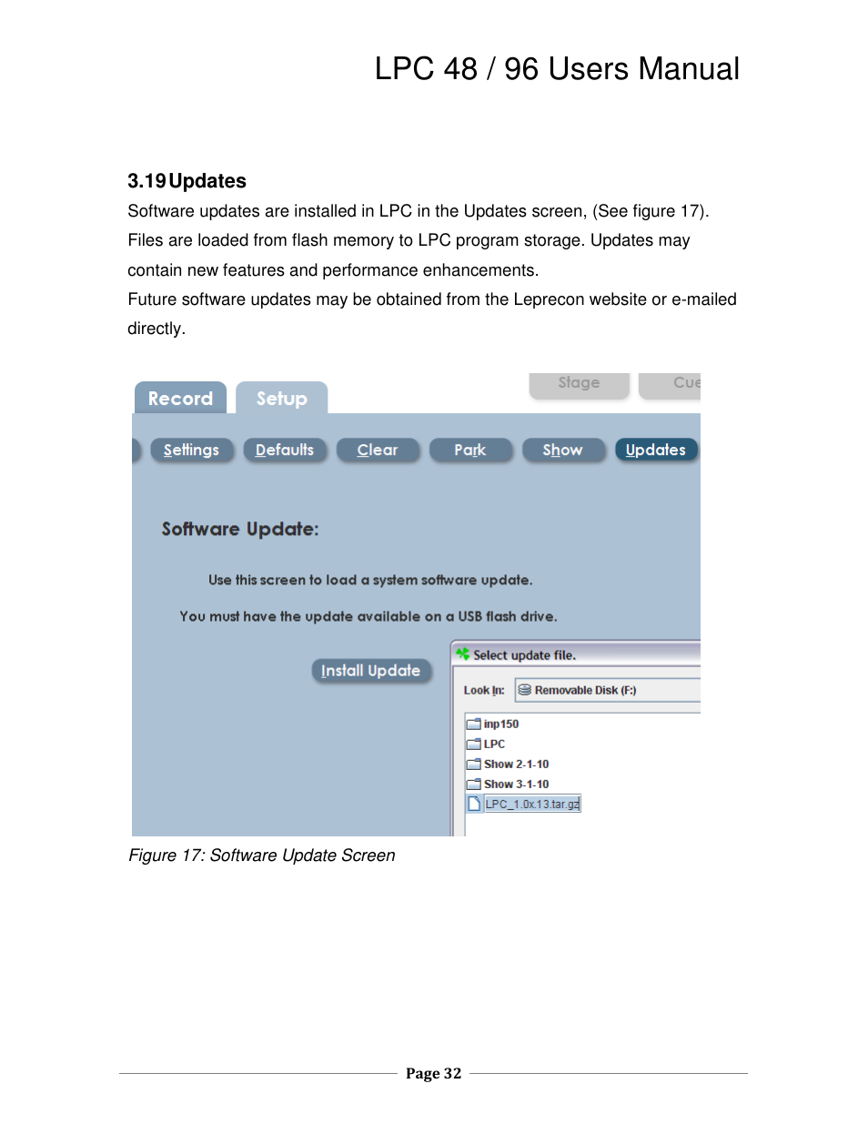 Lpc 48 / 96 users manual | Leprecon LPC V2 User's Manual User Manual | Page 32 / 122